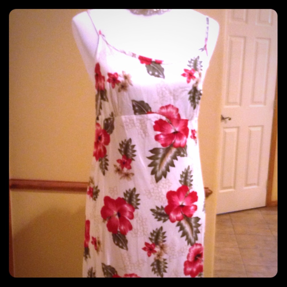 Mid length floral slinky sundress size 7-8